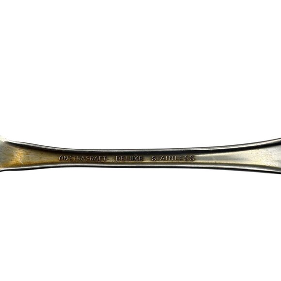 Oneidacraft Deluxe Stainless Steel Pierced Serving Spoons Spatchula Set Of 2 - Picture 8 of 8